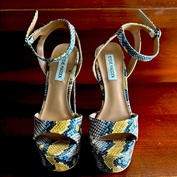 Steve Madden Snakeskin Platform Heels | Statement Night-Out Shoe - Picture 3 of 5